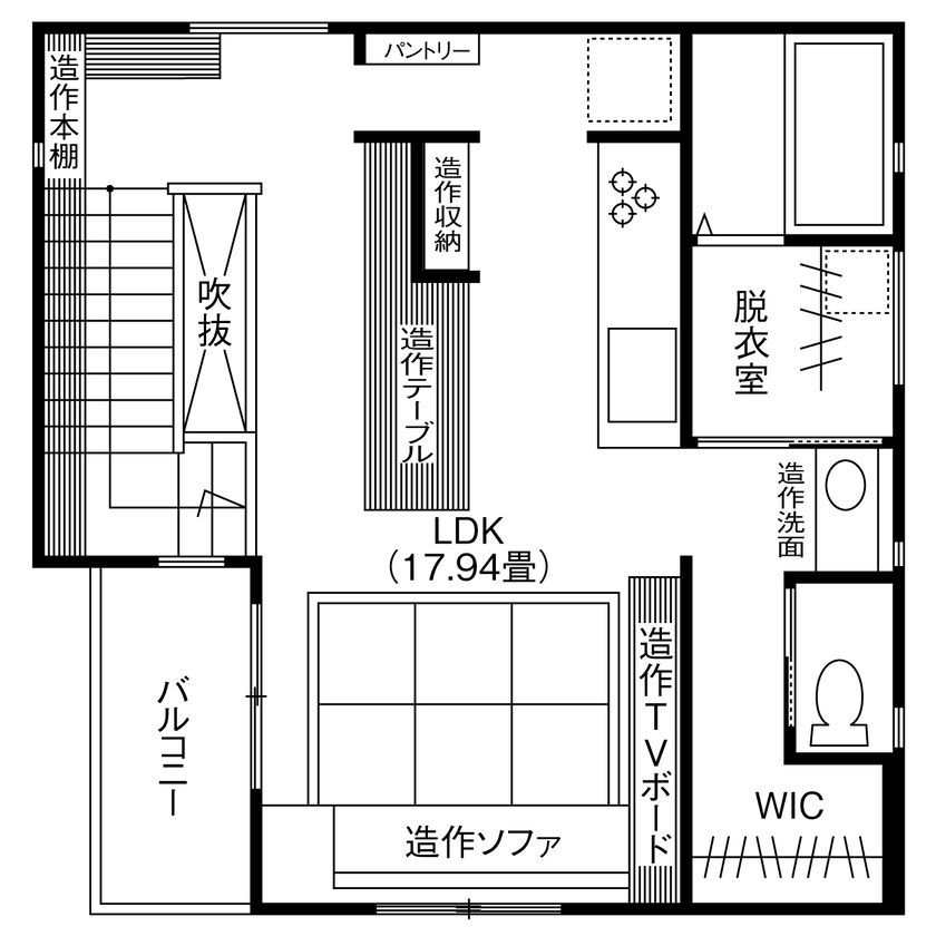 HOUSECODE(ハウスコード） 堺市/土地約27坪/ママ設計士のアイデアが光る、小さくても豊かに住まう家【間取り図有】の間取り図（3LDK）2階