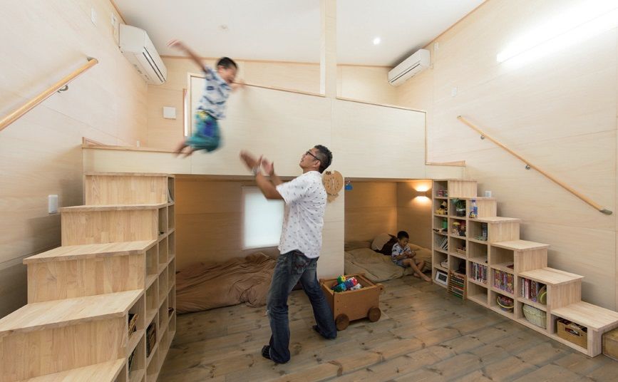 ホビースタイル　角屋工業 理想は図書館のようなリビング。ボルダリングや秘密基地のようなキッズスペースがある平屋の佇まいの建築実例画像2