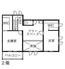 ホビースタイル　角屋工業 程よい距離感が創る快適な毎日　大型犬も安心な6畳のドッグスペースのある住まいの間取り図（4LDK）2階