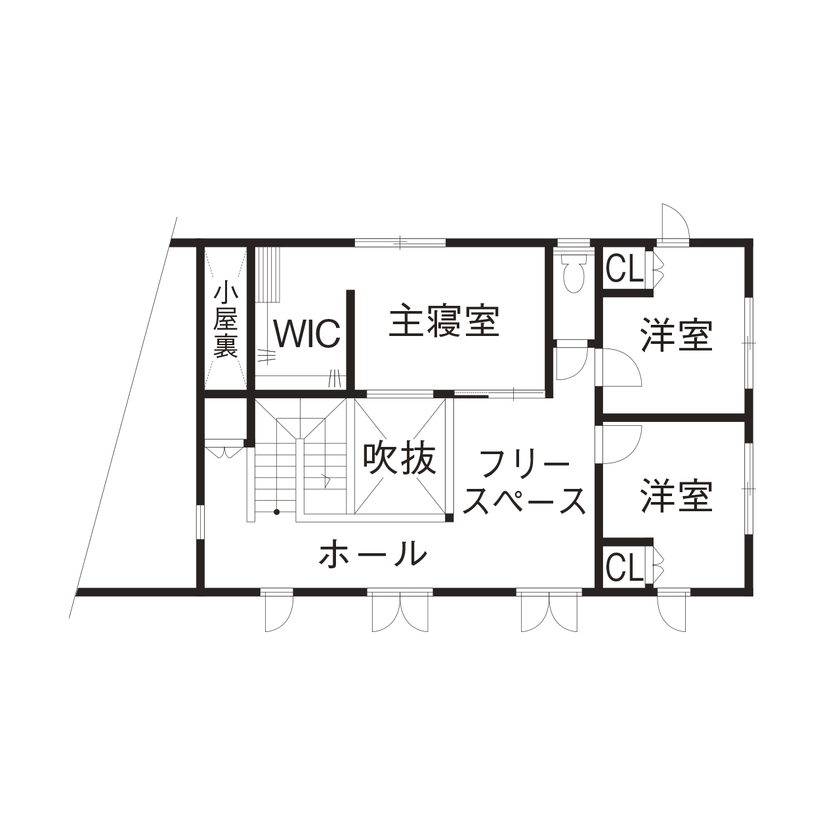ホビースタイル　角屋工業 圧巻のリフト付ガレージで趣味も夫婦一緒の時間も楽しい！ラップサイディングが際立つアーリーアメリカンの間取り図null２階