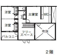 ホビースタイル　角屋工業 【2800万円】車やバイクを楽しむアメリカンガレージスタイルの間取り図（3LDK+ガレージ）2階
