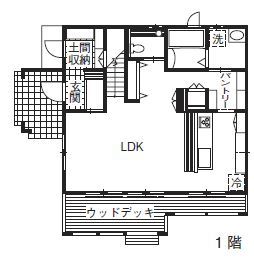 ホビースタイル　角屋工業 【2300万円】“可愛くて便利”が詰まった家の間取り図（2LDK＋土間収納）1階