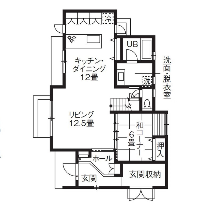 ホビースタイル　角屋工業 バリのリゾートホテルに憧れて“自分流”のスタイルを実現の間取り図（4LDK）1階