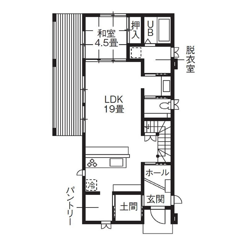 ホビースタイル　角屋工業 予備知識ゼロからスタートして、好きが満載で暮らし心地満点にの間取り図（4LDK）1階