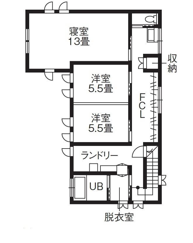 ホビースタイル　角屋工業 たくさんの夢と理想をカタチに  美しい景観を生かした可愛い家の間取り図（3LDK）2階
