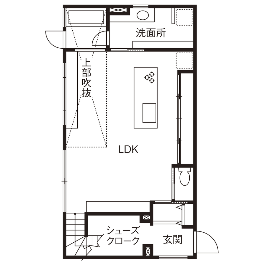 暮るみ（くるみ） 【幸田町/3200万円/30坪台/間取り有】２月でもエアコンなし！「デザイン、心地よさにも感動しました」の間取り図（3LDK）１階