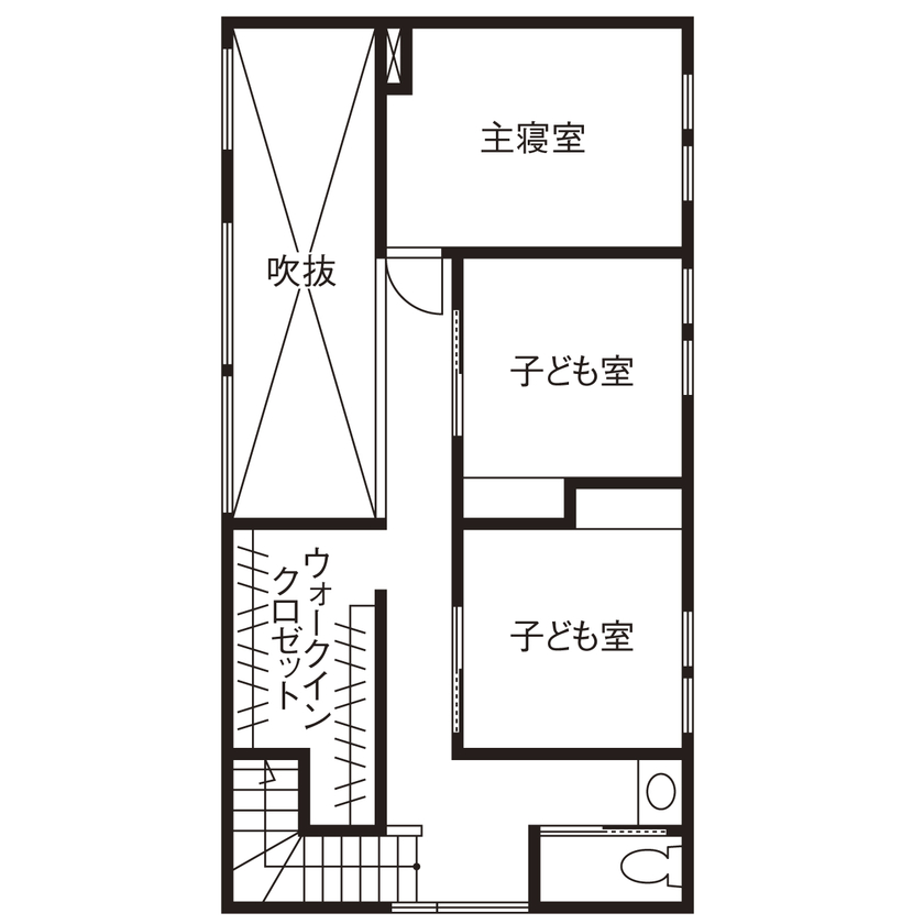 暮るみ（くるみ） 【幸田町/3200万円/30坪台/間取り有】２月でもエアコンなし！「デザイン、心地よさにも感動しました」の間取り図（3LDK）２階