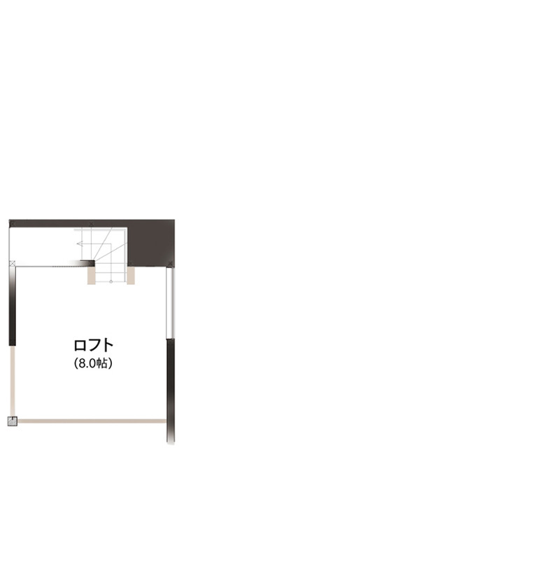 エコワークス 【ZEH住宅/47.7坪/平屋/間取り図あり】ストレスフリーな8の字動線。インナーガレージのある家の間取り図（4LDK+畳コーナー）ロフト