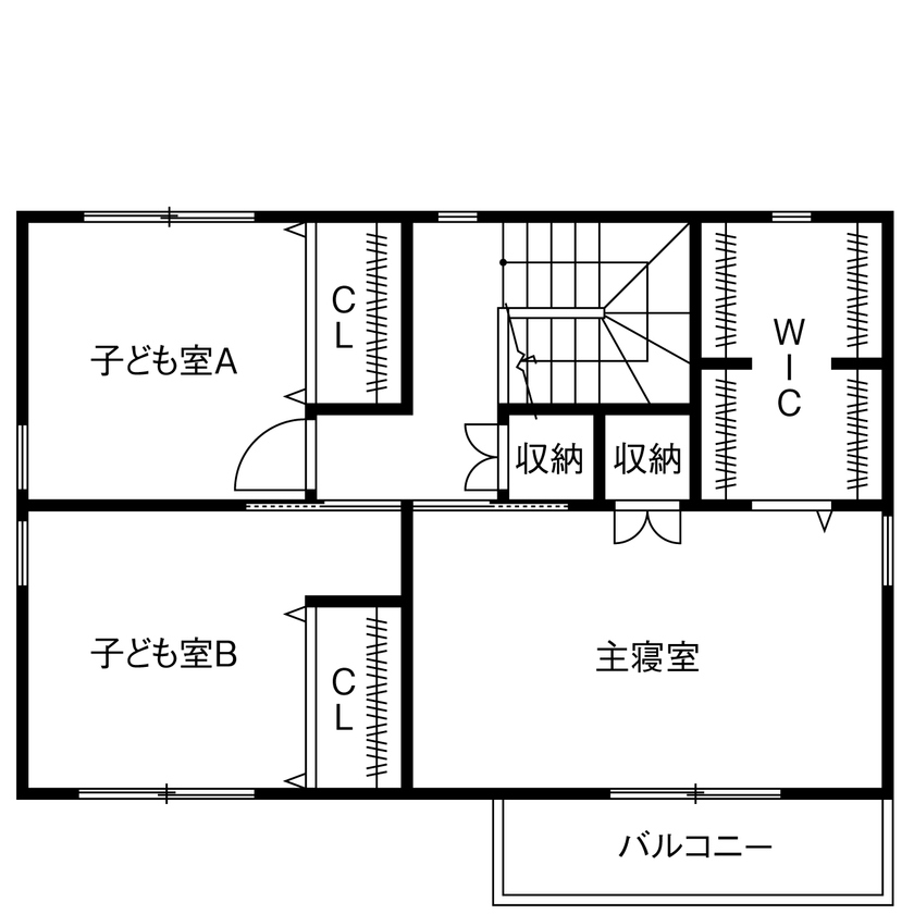 SEINO HOME（セイノーホーム） by 西濃建設 【1000万円台｜間取り】住宅ローン・土地から相談！20代で無理なく叶えた「家事ラク＆子育てハウス」の間取り図（3LDK＋タタミコーナー）2階