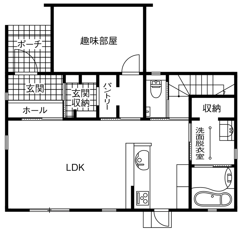 SEINO HOME（セイノーホーム） by 西濃建設 【岐阜/2000万円台/30坪台/間取り】ドラム演奏やゲームに没頭できる防音仕様の『趣味部屋』がある家の間取り図（4LDK）1階