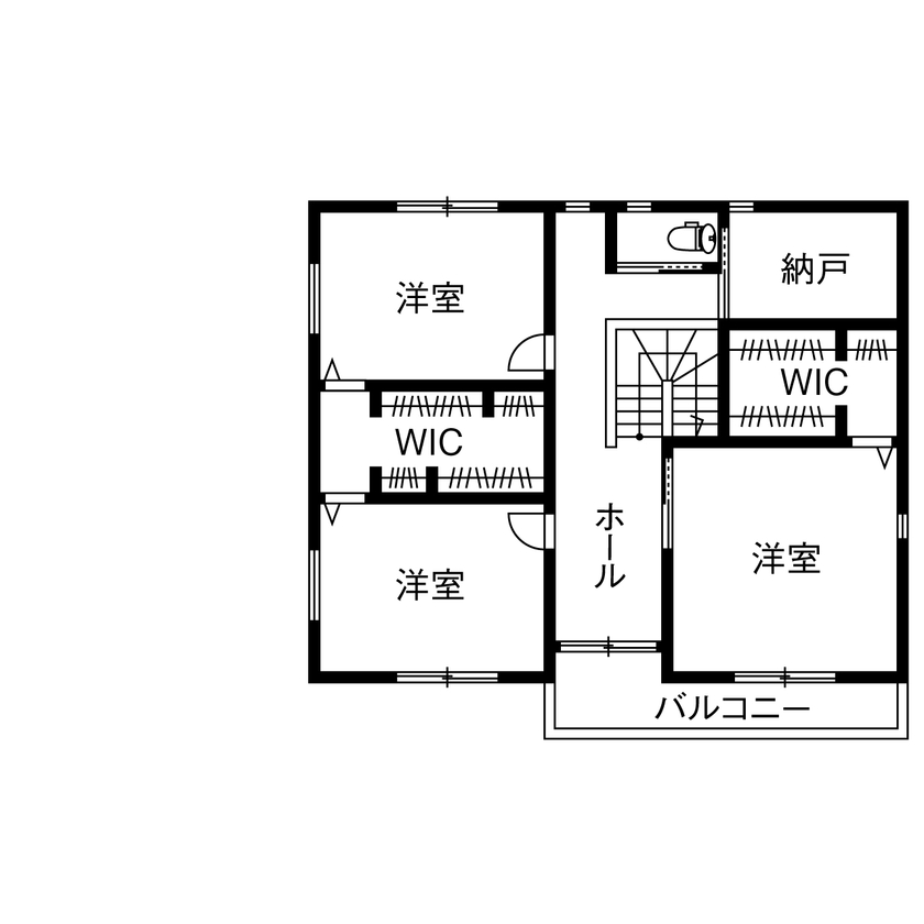 SEINO HOME（セイノーホーム） by 西濃建設 【岐阜/3000万円台/50坪/和モダン/間取り】高断熱×床暖房×太陽光発電で快適・省エネ！高性能な二世帯住宅の間取り図（5LDK＋2WIC）2階