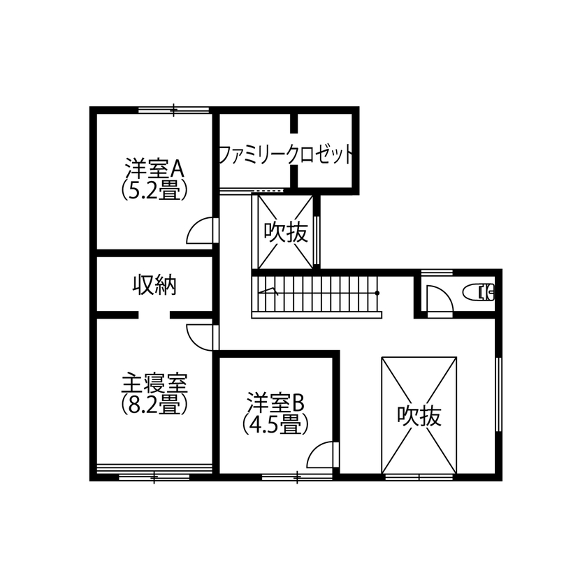 大道建設 【三重県/2000万円台/30坪台/間取り有】今と将来を考慮。1階で完結できる間取りを徹底的にプランニングの間取り図（3LDK＋小上がり和室）2階