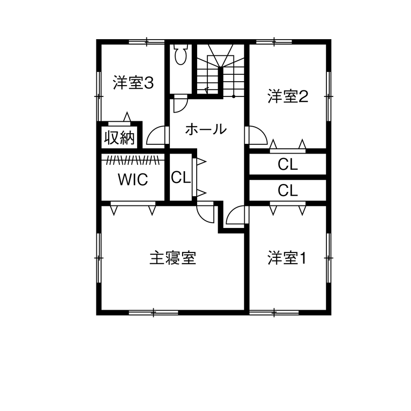 大道建設 【三重県/2000万円台/ZEH/間取図有り】新婚20代夫婦が建てた高性能住宅。1階に和室もある将来安心設計も◎の間取り図（5LDK）2階