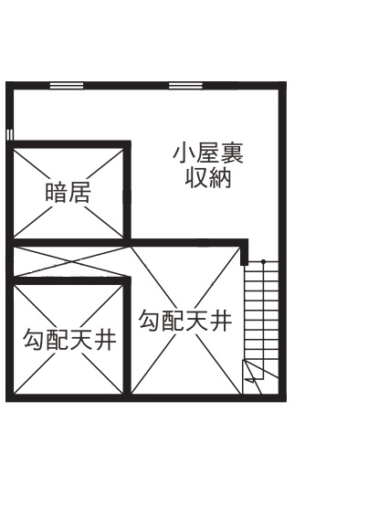 参建 <間取り図有>大開口窓やウッドデッキで広々LDK。価格・デザイン・性能を備えたシンプルナチュラルなZEH住宅の間取り図（3LDK）小屋裏
