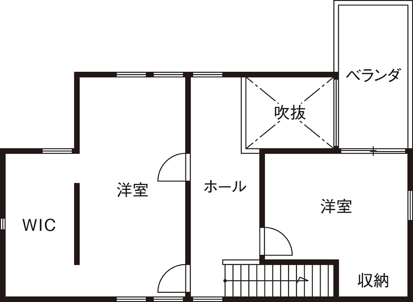 田原建設 【2000万円台/京都/土間/長期優良住宅】自分たちらしい暮らし。リビングと庭をつなぐ土間スタイルの家の間取り図（3LDK）２階