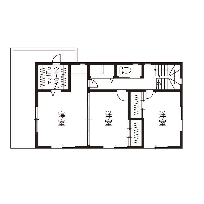 矢橋林業　矢橋の家 【2000万円台/間取り図】子どもの「自分でできる」を促す工夫がいっぱい。親子にやさしい子育てハウスの間取り図（3LDK＋タタミコーナー）２階