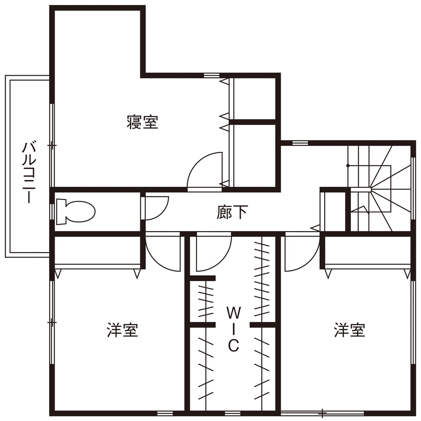 つくみホームズ 【20坪台/1000万円台/間取り図有】オプションを付けてもこの価格！開放感のあるホテルライクな家の間取り図（3LDK）2階
