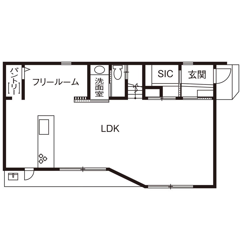 つくみホームズ 【30坪台/2000万円台/間取り図有】洗練された上質なホテルライク空間でのびのびとした暮らしを楽しむの間取り図（3LDK）1階