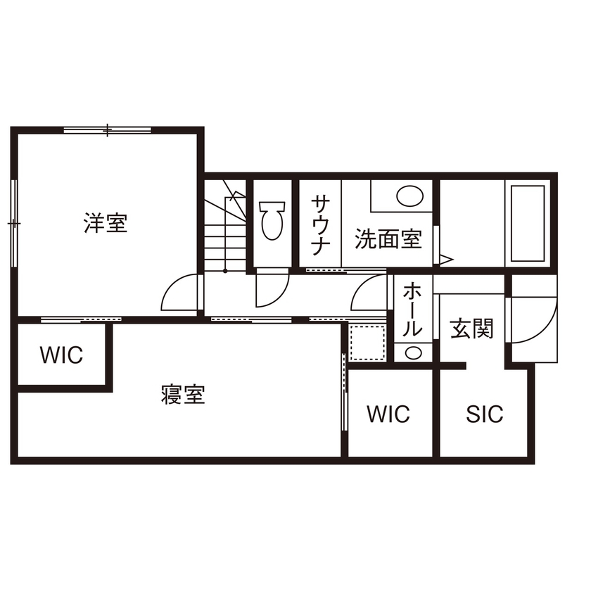 つくみホームズ 【横浜市/30坪台/3000万円台/間取り図有】人も猫もみんなが快適に暮らせる、ロフト付き2階リビングの家の間取り図（3LDK）1階