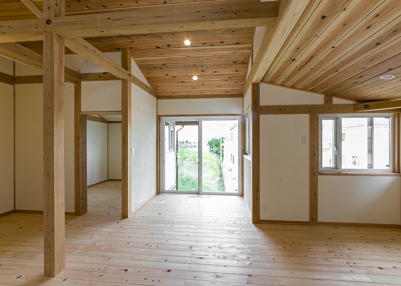 佐七建設 親子5人が暮らす、国産無垢材と塗り壁、自然素材の平屋造。南面にサンルームを配し、雨天時の洗濯も便利の建築実例画像8