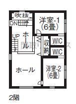 DAhome　(ディーエーホーム) 間取り図有　砂川　ガレージから始まる家づくり。ビルドインガレージと１．５階で家族が共に暮らしを楽しむの間取り図（４LDK+ガレージ）2階