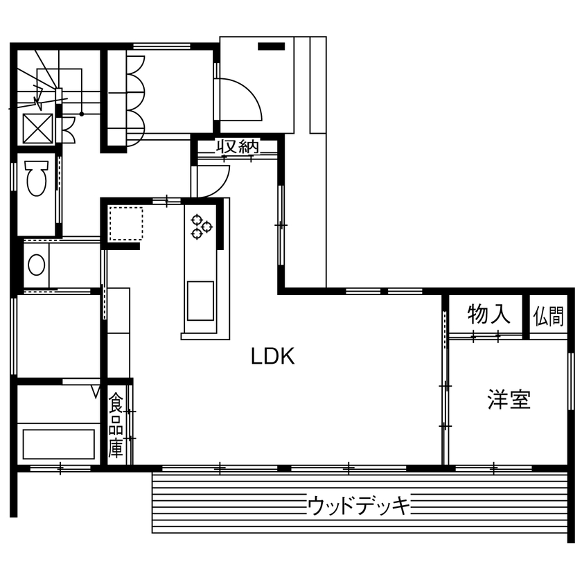 厚見建設工業 【2000万円台/岐阜市/間取り図有】家事ラク動線と充実の収納で子育て世代が暮らしやすい家の間取り図（4LDK）1階