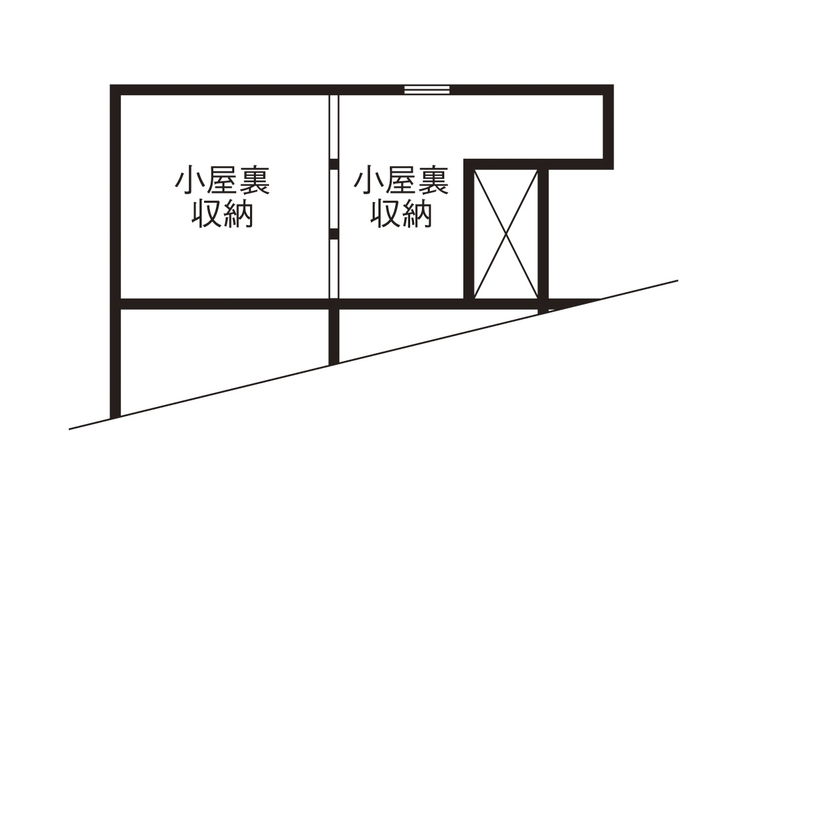 ユニバーサルホーム 　【間取図/無垢床&床暖房/ダウンフロアリビング】自然素材の温もりが心地いいアンティークスタイルの間取り図（2LDK）ロフト