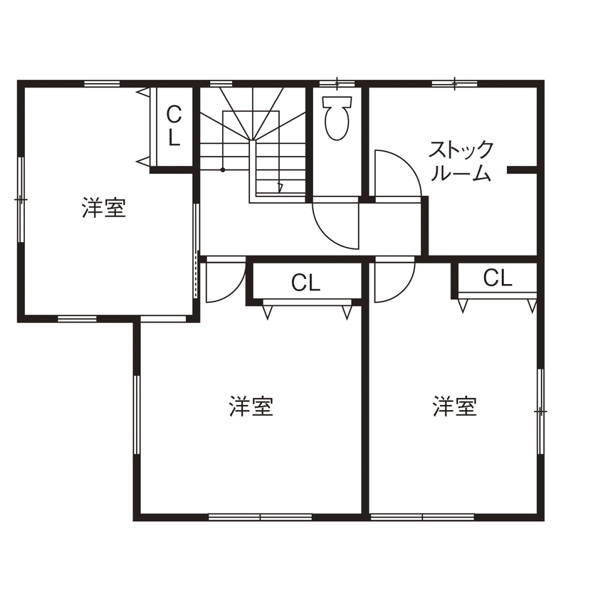 ユニバーサルホーム 【間取図/無垢床&床暖房/フレンチカントリー】天然木とニッチと雑貨で完成！カフェ風ナチュラルハウスの間取り図（3LDK）2階