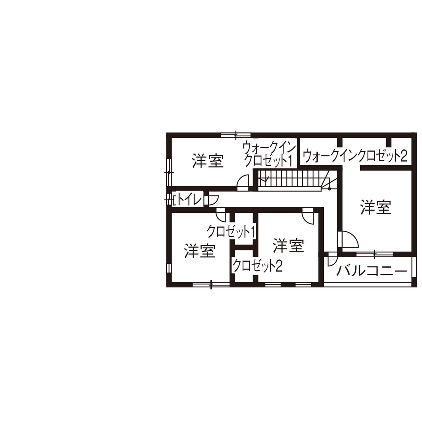 ユニバーサルホーム 【間取図/床暖房＆無垢床/二世帯住宅】親・子2家族がお互いを尊重しながら助け合える完全分離の二世帯住宅の間取り図（二世帯住宅5LDK＋2LDK）2階