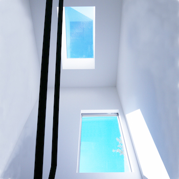 一級建築士事務所　ビー・ツー 【スキップフロア/屋上】家電も全て収納したキッチン。生活感のないスタイリッシュで個性的なデザイン住宅の建築実例画像9