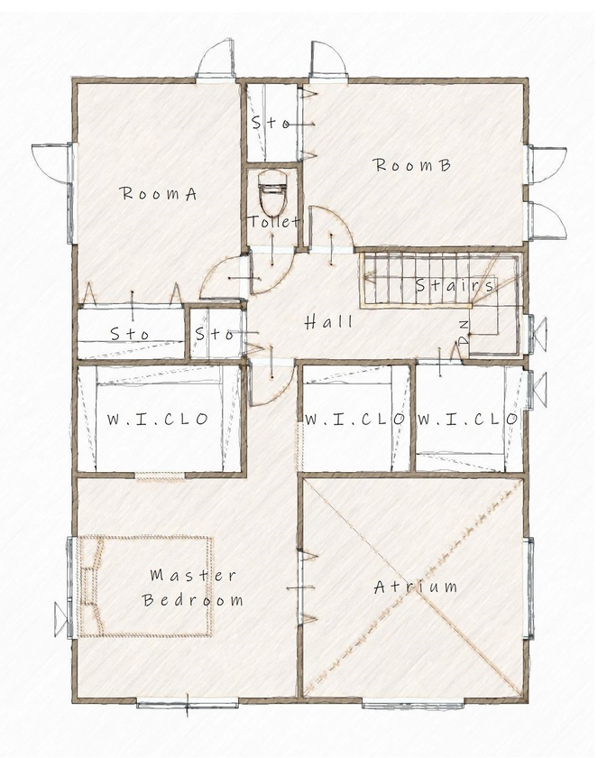 コスモ建設 【2400万円台/石狩市/4LDK間取図あり】お料理好きの夢をかなえるL型キッチンの家の間取り図（4LDK）2階