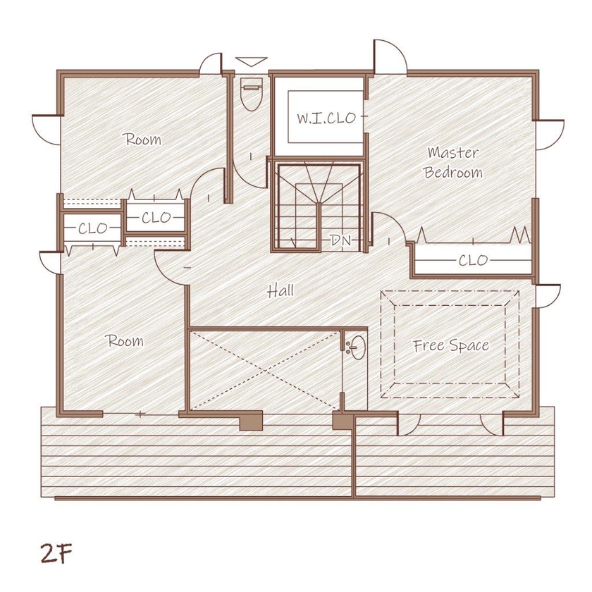 コスモ建設 【2800万円/札幌市/4LDK間取図あり】太陽光パネル採用 家族の会話が弾む家の間取り図（4LDK）2階