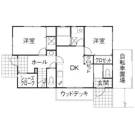 兼六土地建物 【完全分離二世帯住宅/2000万円台/30坪台/間取り図】芝が気持ち良いバルコニーが自慢　幸せな子育てハウスの間取り図null１階