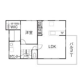 兼六土地建物 【完全分離二世帯住宅/2000万円台/30坪台/間取り図】芝が気持ち良いバルコニーが自慢　幸せな子育てハウスの間取り図null２階