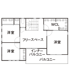 ワンダーホーム 「回遊型の家事ラク動線で、日々の面倒くささを解消！」機能性も重視したプロヴァンススタイルの住まいの間取り図（4LDK）2階
