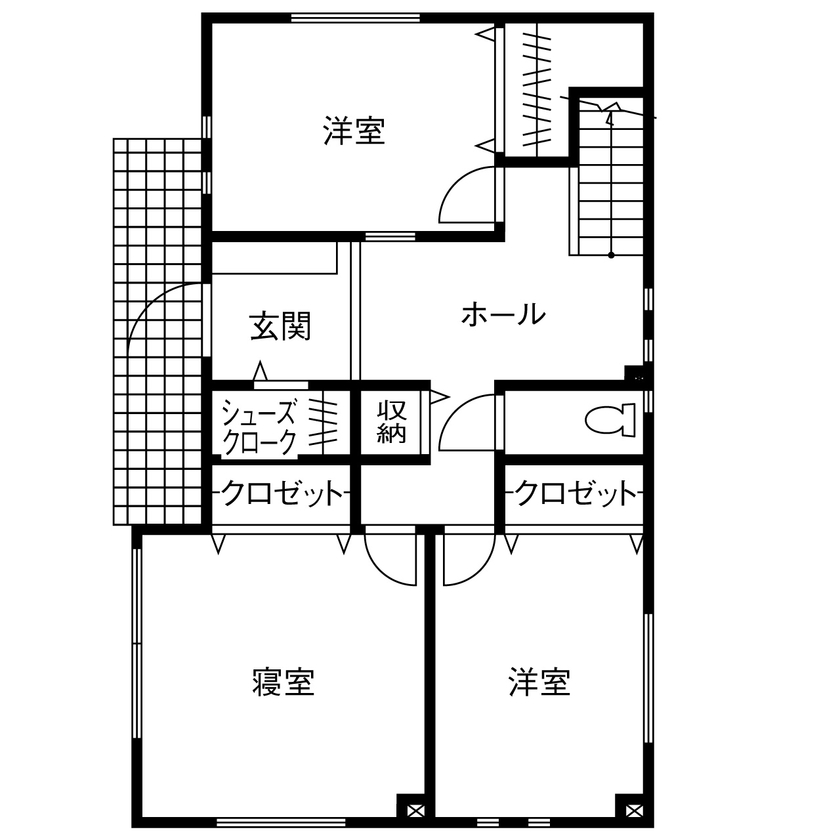 ワンダーホーム 【2000万円台｜間取り図】中庭や屋上よりも便利！？オープンカフェ気分が楽しめるバルコニーのある家の間取り図（4LDK）1階