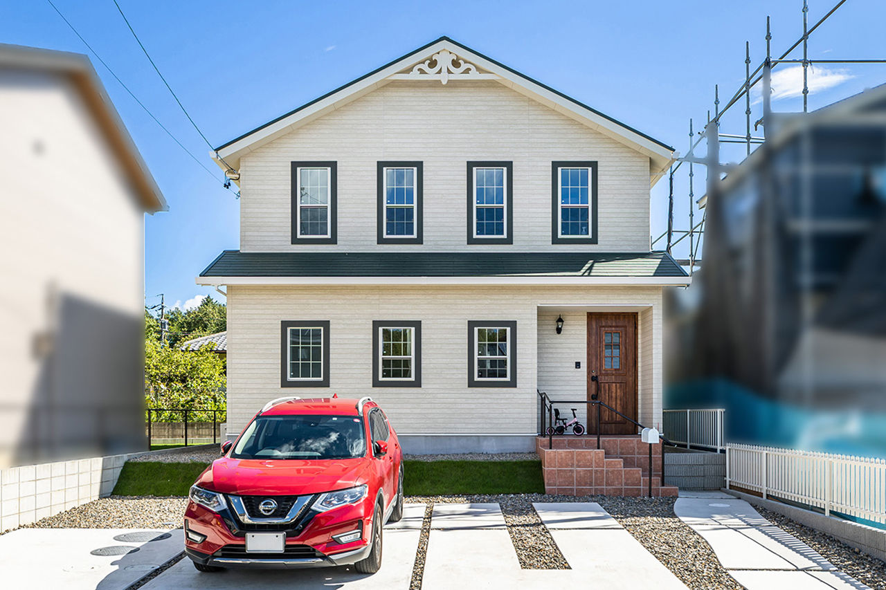 ワンダーホーム 【2000万円台｜間取り図｜30坪台】アメリカン×フレンチスタイル。三角屋根とグリーンの窓枠がおしゃれな家の建築実例画像1