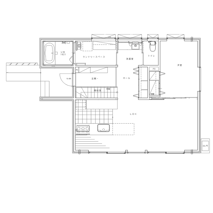 ハウジング光陽 【3000万円台前半／4LDK／バリアフリー／間取図あり】開放的で快適なユニバーサルデザインの住まいの間取り図（4LDK+S(フリーホール)）1階