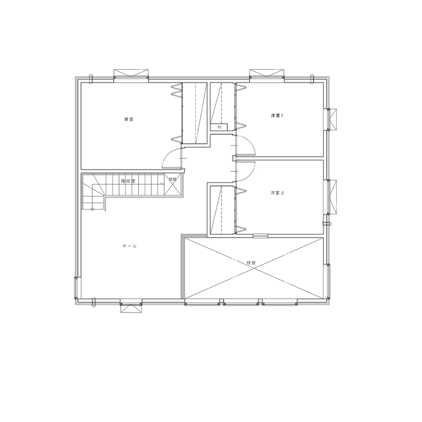 ハウジング光陽 【3000万円台前半／4LDK／バリアフリー／間取図あり】開放的で快適なユニバーサルデザインの住まいの間取り図（4LDK+S(フリーホール)）2階