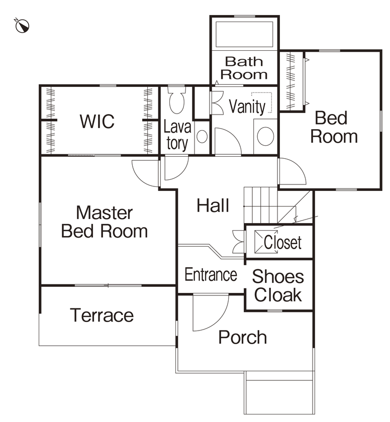 アップルヤードデザイン 【川崎市/間取図有】パリに学んだ色使いやデザイン。住んでいたアパルトマンをイメージしたペットと住む家の間取り図（4LDK）1階