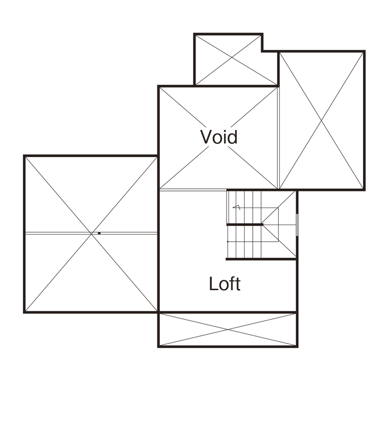 アップルヤードデザイン 【川崎市/間取図有】パリに学んだ色使いやデザイン。住んでいたアパルトマンをイメージしたペットと住む家の間取り図（4LDK）ロフト