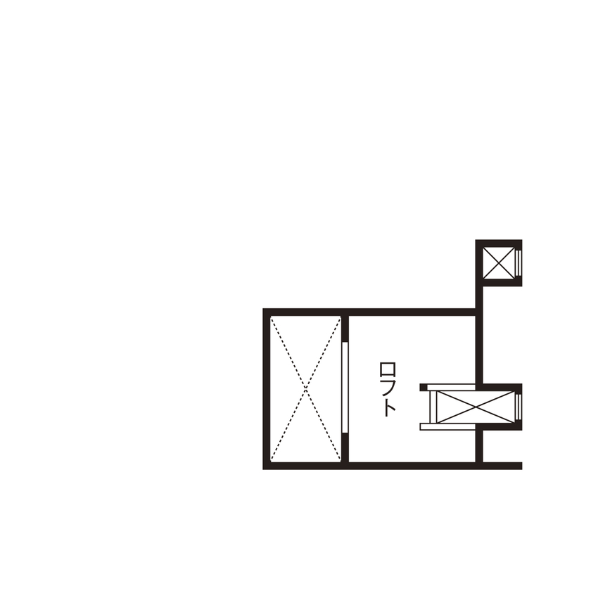 アップルヤードデザイン 【調布市/3000万円台/間取図有】ブルックリン×フレンチスタイル。テラスがつなぐコの字型の二世帯住宅の間取り図（5LLDDKK＋ロフト）ロフト