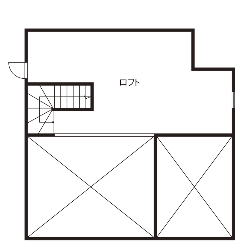 アップルヤードデザイン 【川崎市/2000万円台/間取図有】インテリアのプロが建てたフレンチアパルトマンスタイルの家の間取り図（3LDK＋ロフト）ロフト