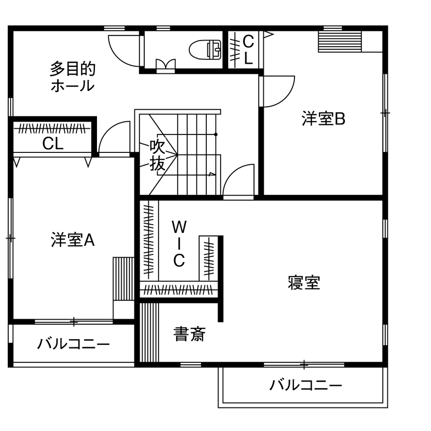 木の家専門店 たてみ 【2240万円｜間取り図有】大黒柱に刻んだ子どもの成長記録に幸せを感じる、国産無垢材で建てられたZEHの家の間取り図（3LDK＋タタミコーナー）2階