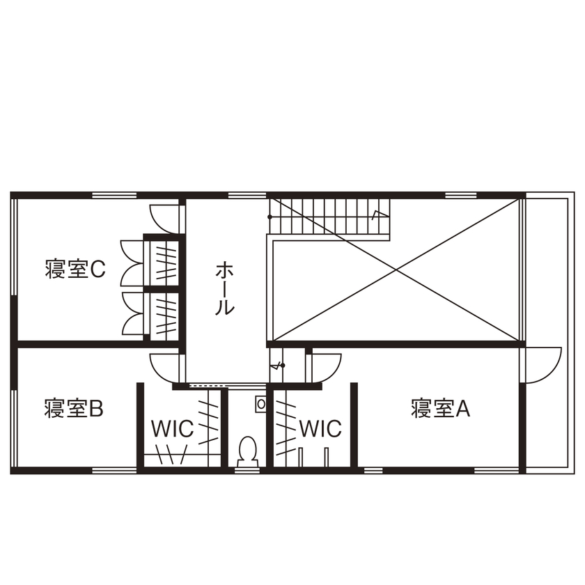 ＳＵＤＯホーム　須藤建設 【2000万円台前半｜32.9坪｜スキップフロア】敷地の高低差を生かした、メリハリのある大空間 ※間取り有※の間取り図（3LDK）2階