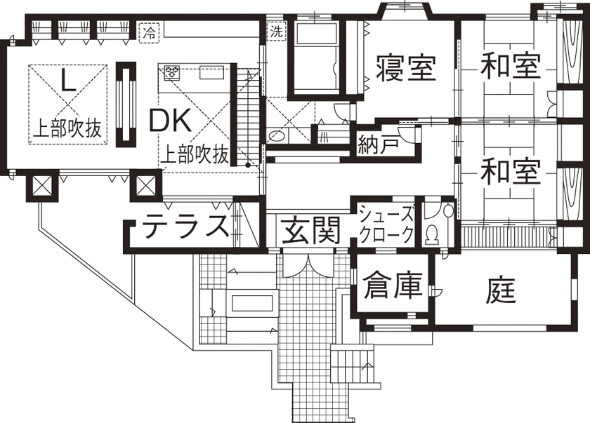 ケンテムハウス／無添加住宅 和モダンが美しいクールジャパン住宅。天然石と無垢材を多数使用の間取り図null１階