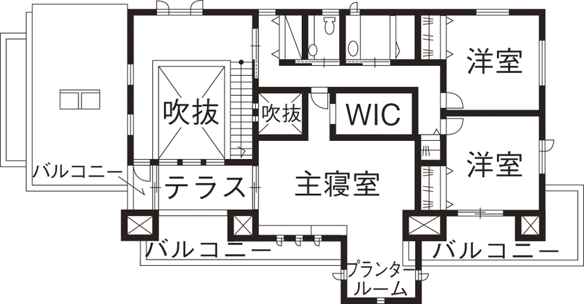 ケンテムハウス／無添加住宅 和モダンが美しいクールジャパン住宅。天然石と無垢材を多数使用の間取り図null２階