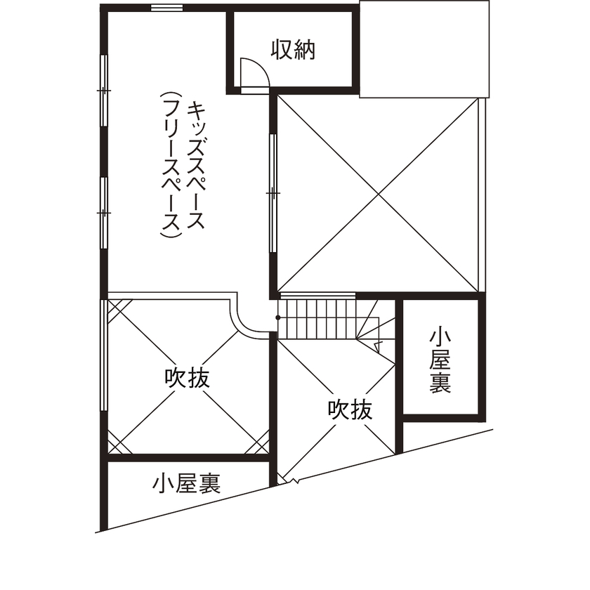 ソラマド埼玉 【中庭／吹き抜け／間取り有】理想だった中庭のある暮らしを満喫。きめ細かなアフターフォローにも大満足! の間取り図（2LDK）2階