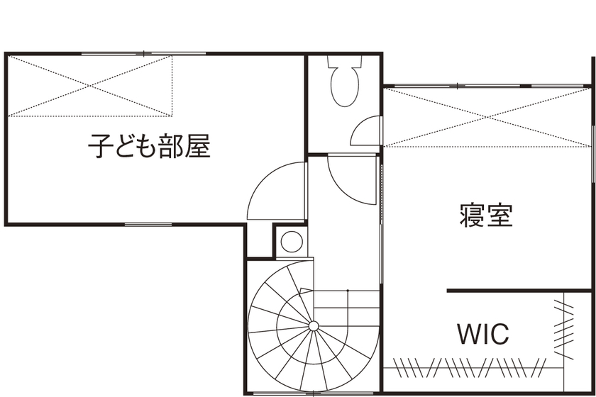 １０１０ｈｏｕｓｅ（安藤工務店） 【リビング階段/1860万円/24坪/間取り有】住宅密集地に光を取り込む、らせん階段を取り入れた開放的な空間の間取り図（2LDK）3階