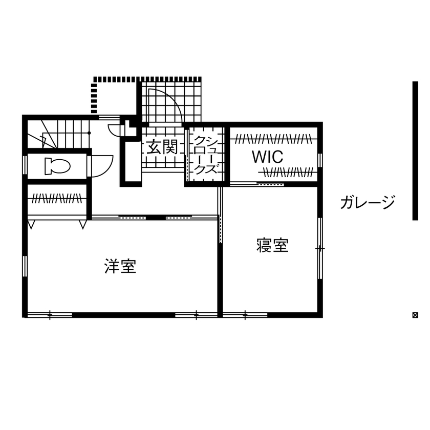 １０１０ｈｏｕｓｅ（安藤工務店） 【ビルトインガレージ/1780万円/32坪/間取図有】道路に面した角地でも外は閉じ、内に解放感ある寛ぎの家の間取り図（4LDK）1階